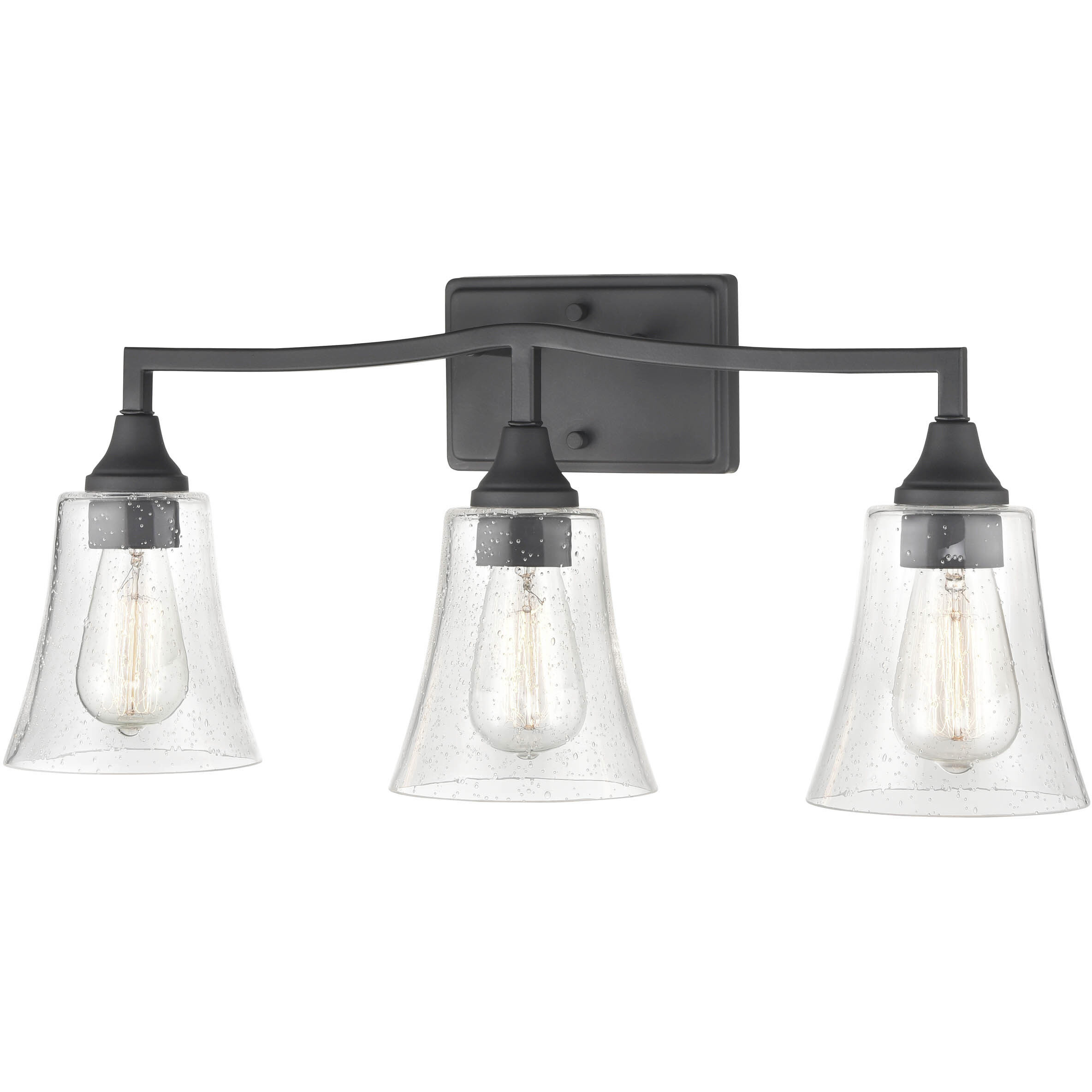 Caily 3 Light 24 inch Matte Black Bathroom Vanity Light Wall Light